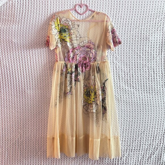 ASOS sheet floral short sleeve midi dress size US6 - Picture 1 of 3